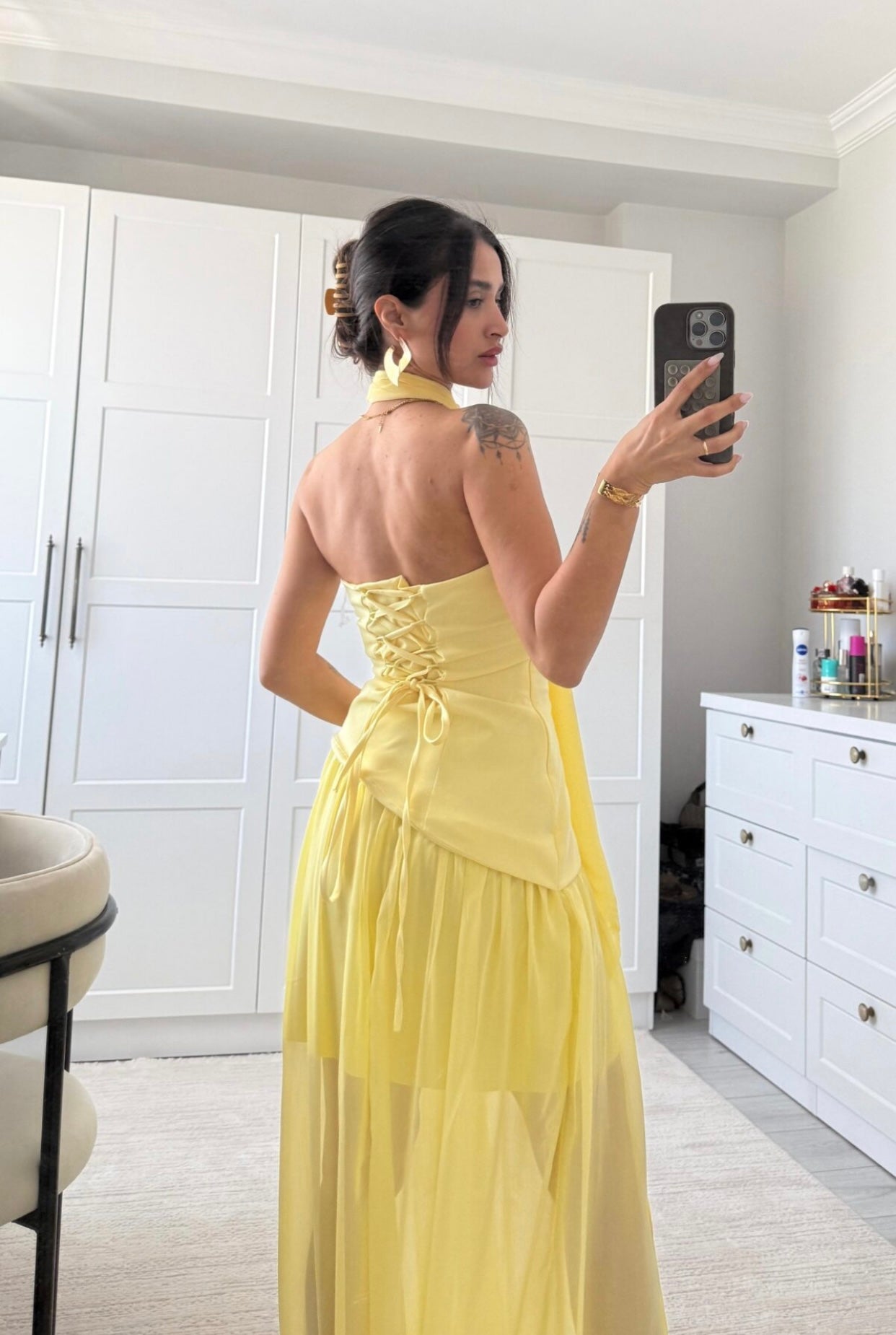 Yellow trendy dress