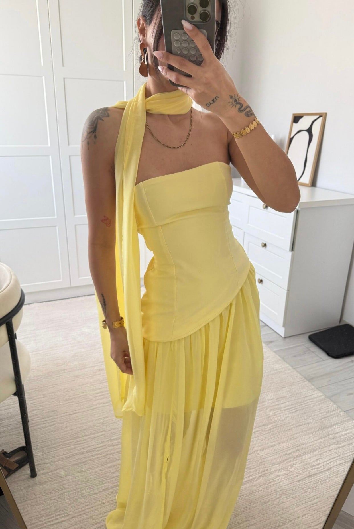 Yellow trendy dress