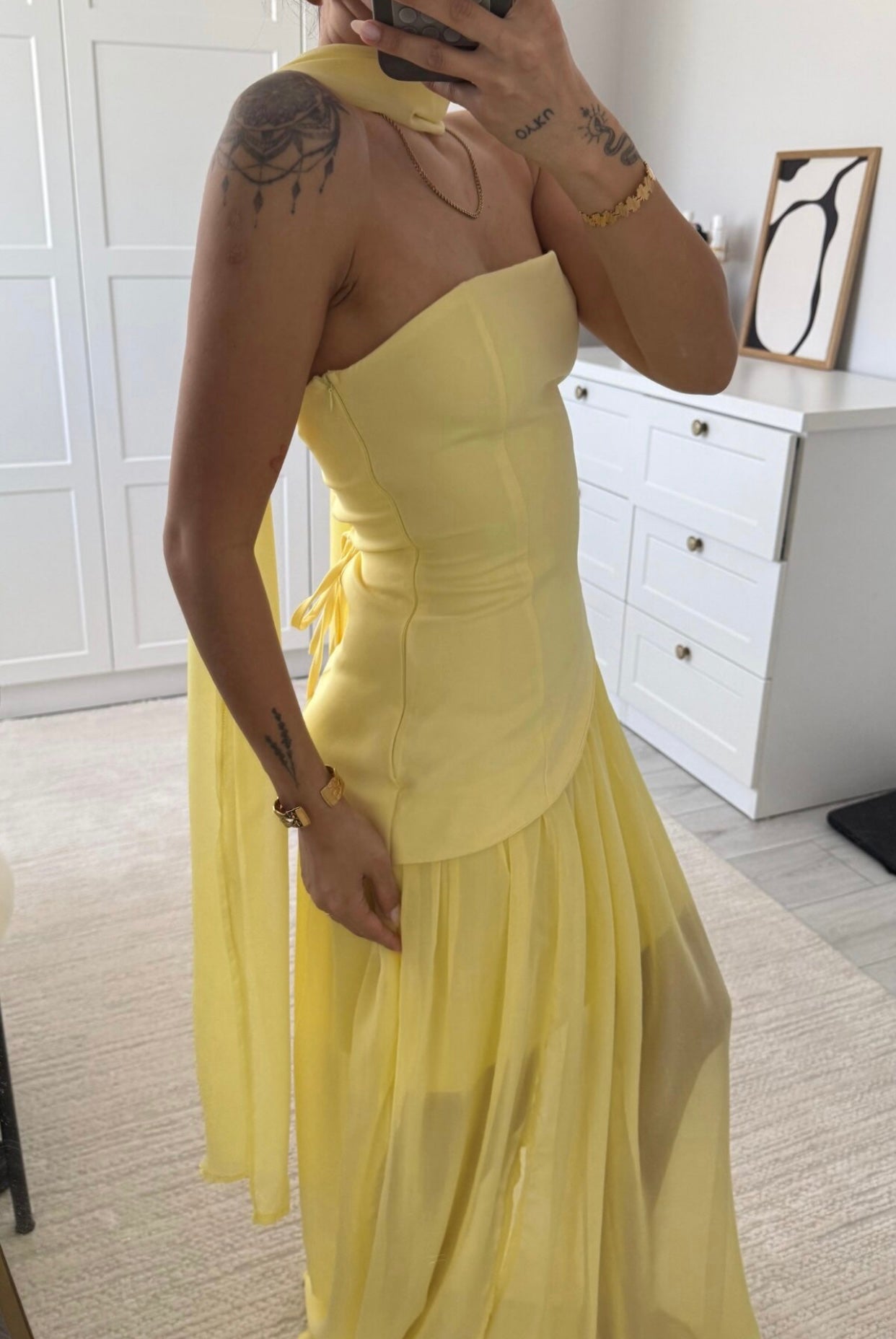 Yellow trendy dress