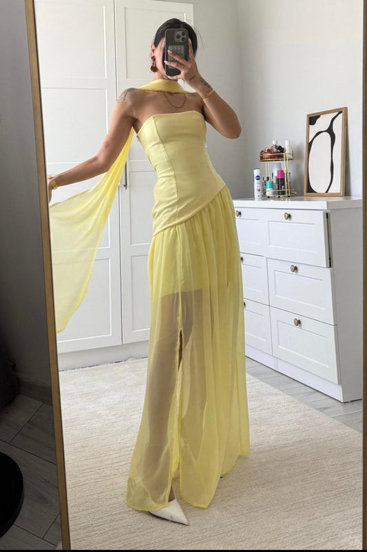 Yellow trendy dress