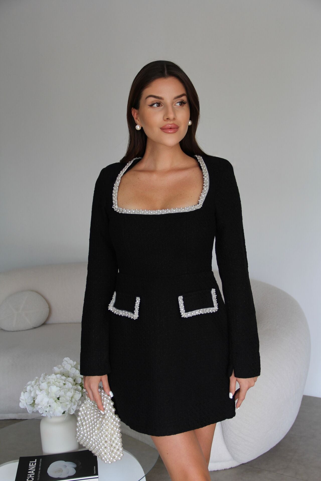 Premium mini tweed dress – Mavi Closet