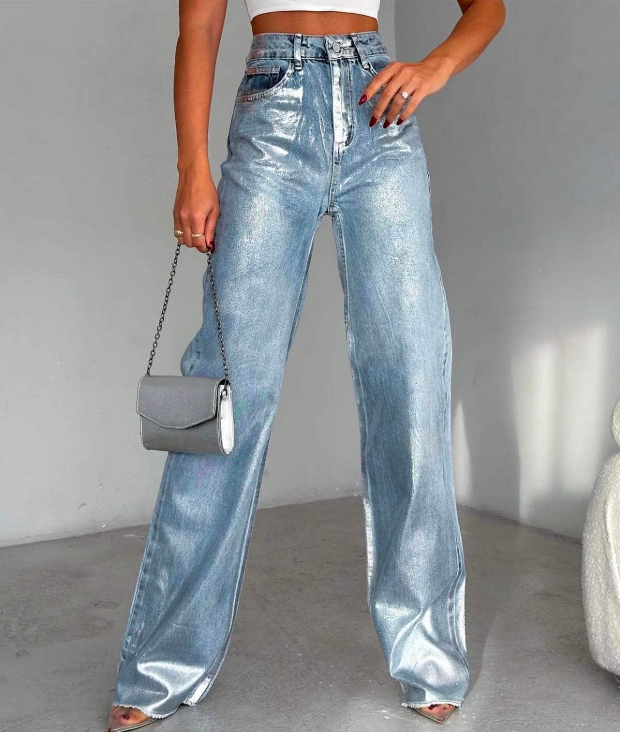 Metallic jeans