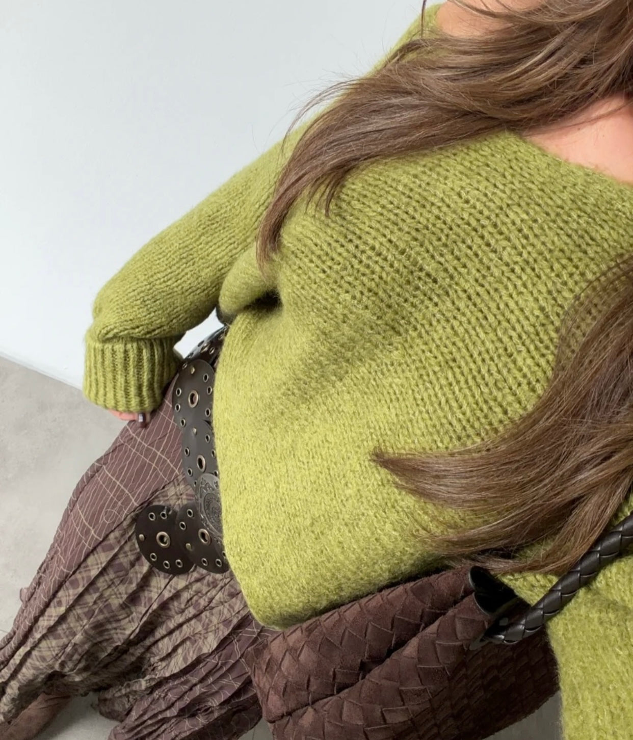 Off-shoulder knit sweater